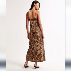 NWT Abercrombie Julia Slip Leopard Print Maxi Dress Small Petite